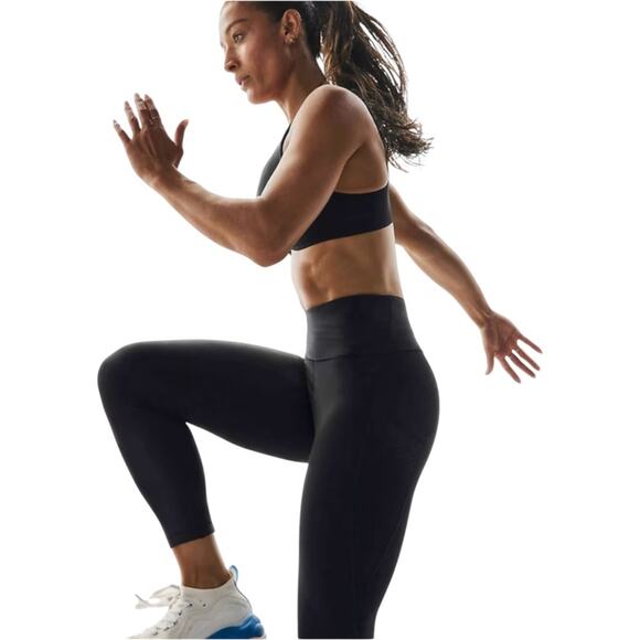 Athleta Interval Stash High Rise Perforated 7/8 Legging Black Size Large NWT - Picture 9 of 12